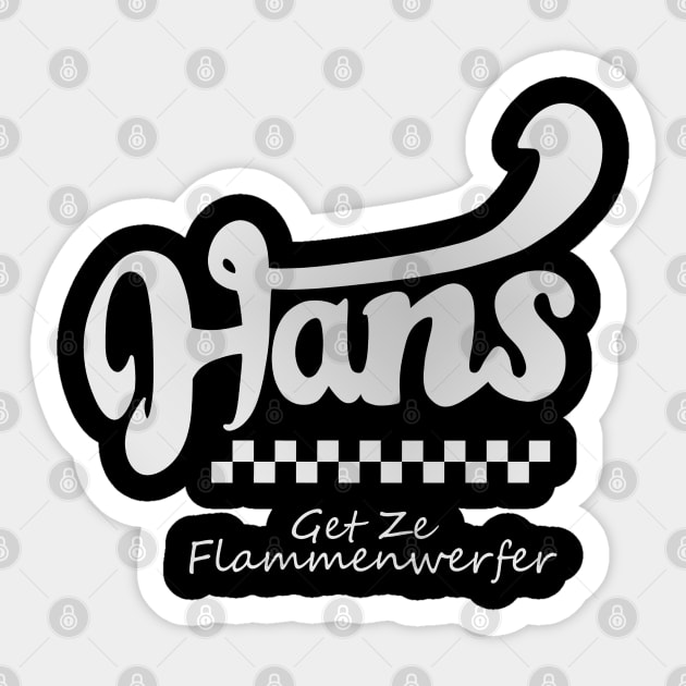 Hans (w/b) Sticker by Kaijester